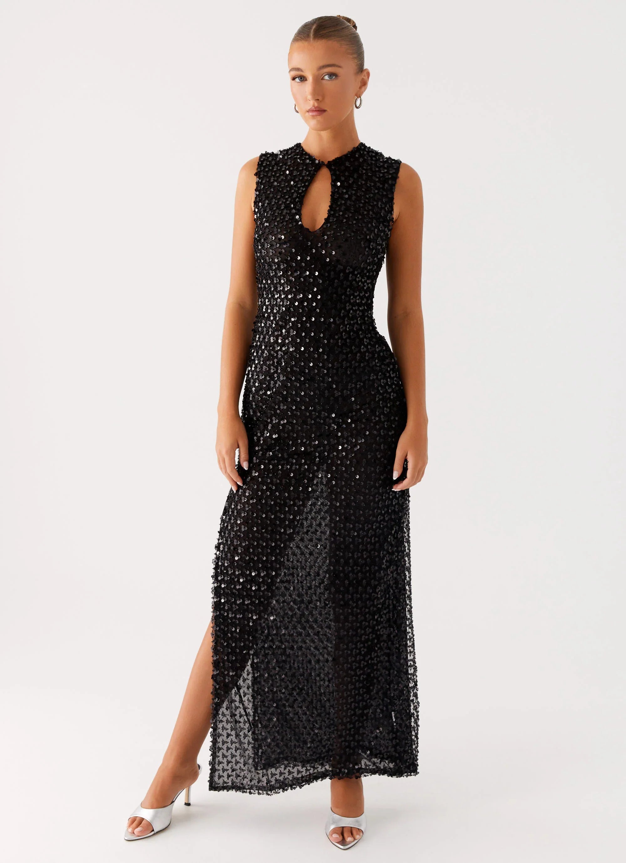 Kore Sequin Maxi Dress Black