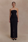 Gemma Strapless Mesh Maxi Dress Black