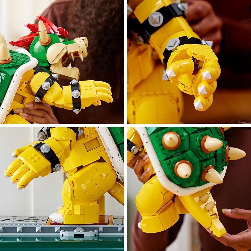 LEGO Super Mario The Mighty Bowser 71411 King of Koopas 3D Model Building Kit Collectible Posable Character Figure with Battle Platform Memorabilia Gift Idea for Adults and Fans of Super Mario Bros