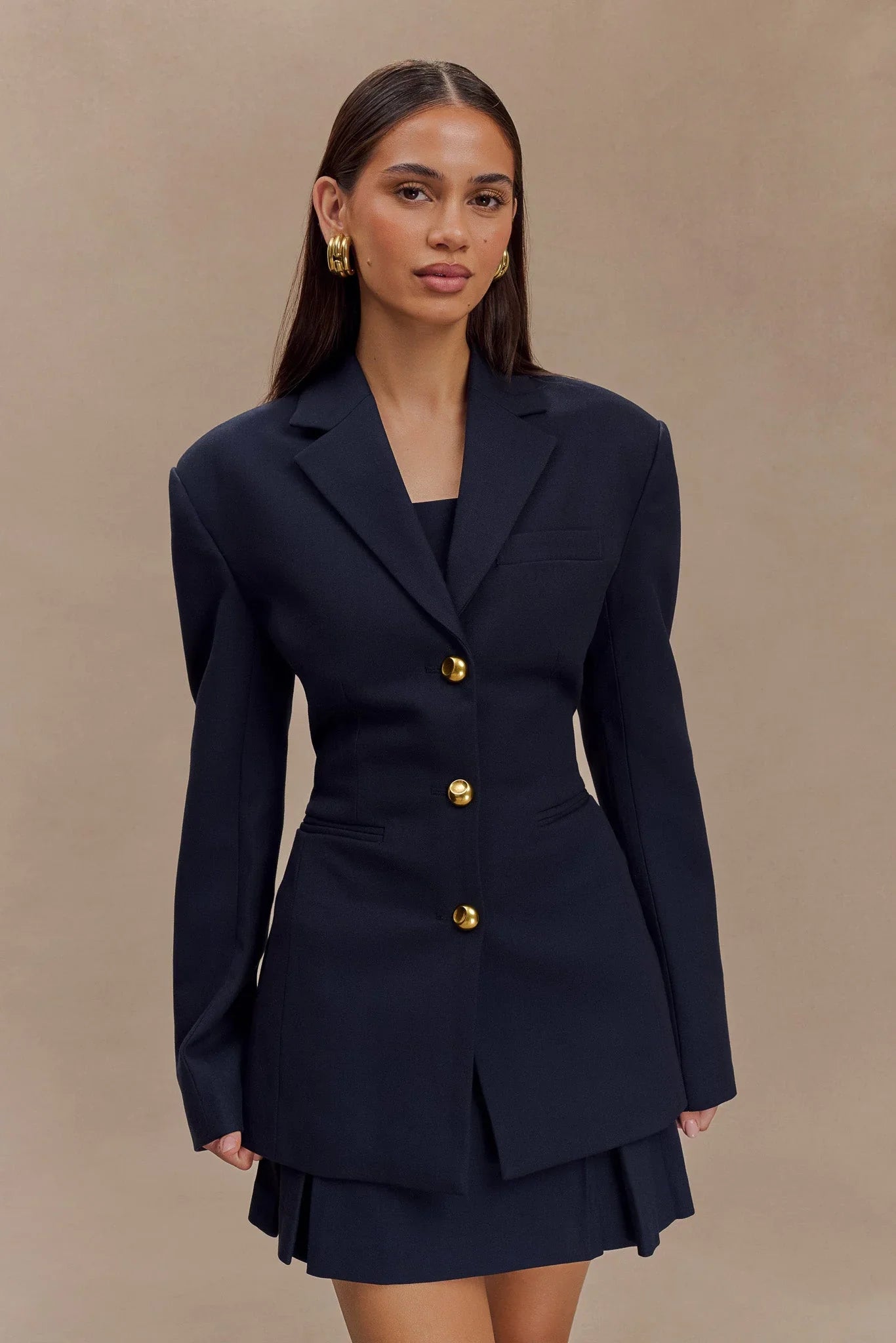 Bellamy Cinched Blazer Dark Navy