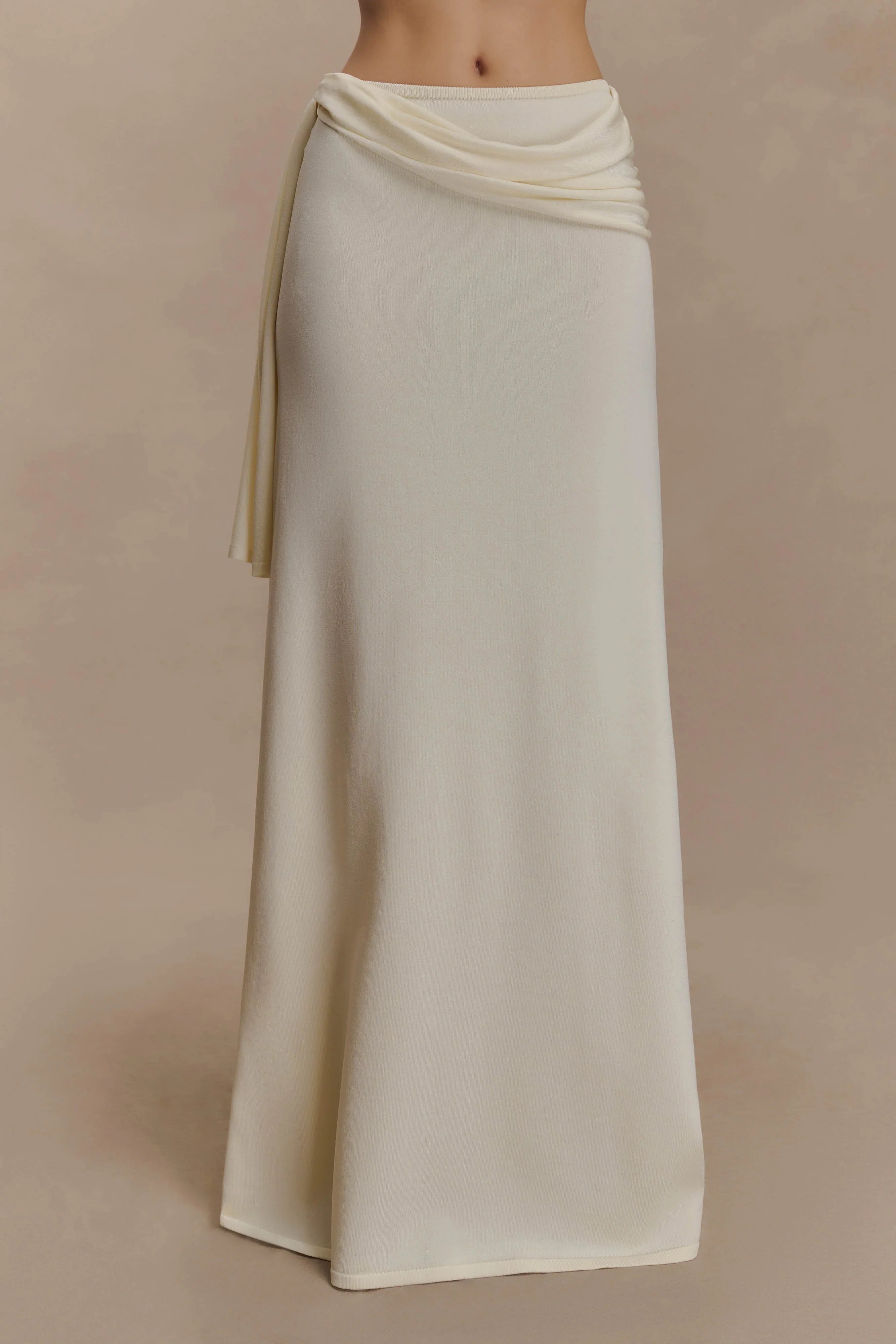 Bowie Low Rise Knit Maxi Skirt Ivory