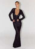 Astoria Long Sleeve Maxi Dress Black
