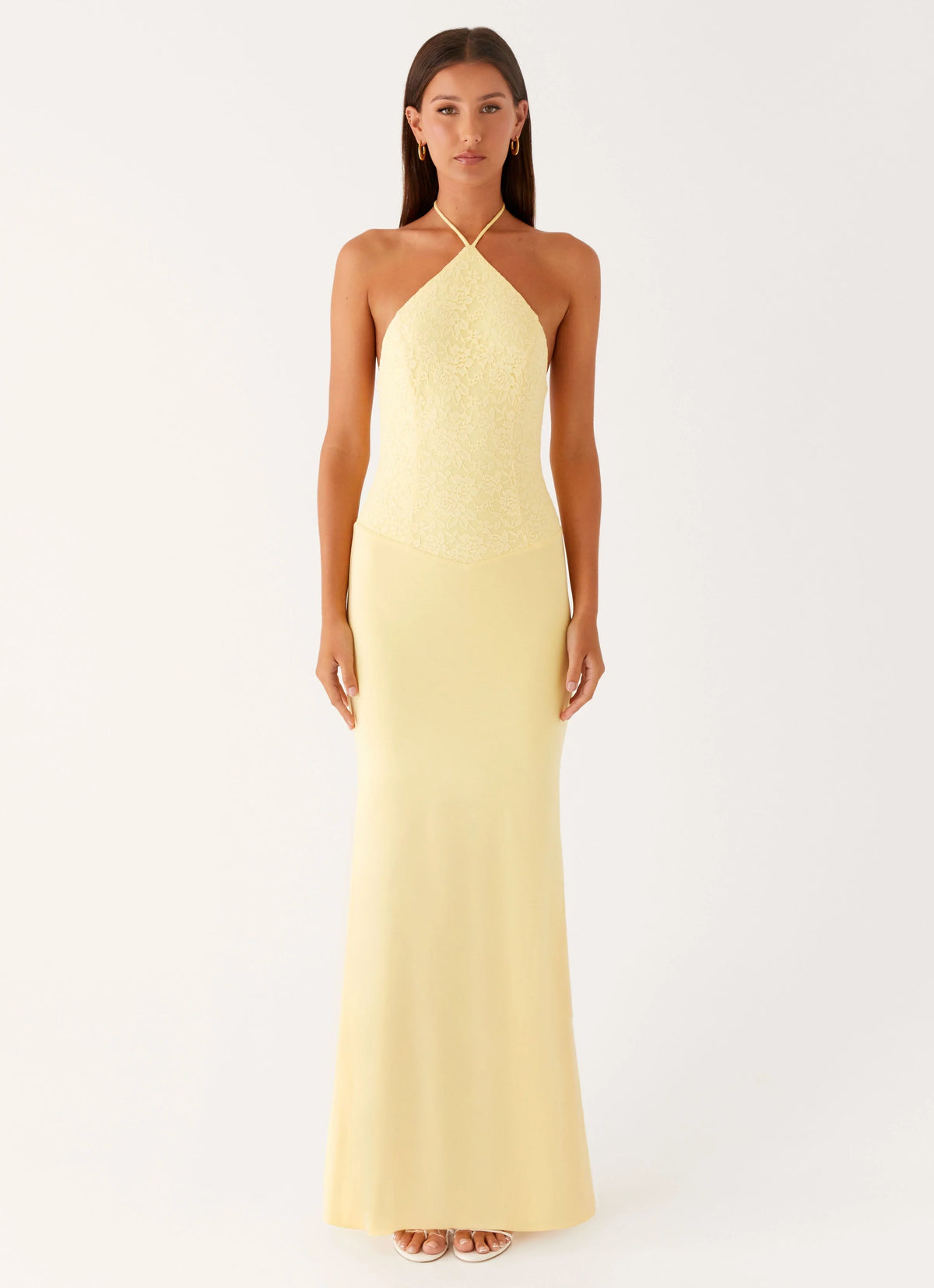 Fiesta Halter Maxi Dress Sunny Yellow