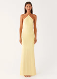 Fiesta Halter Maxi Dress Sunny Yellow