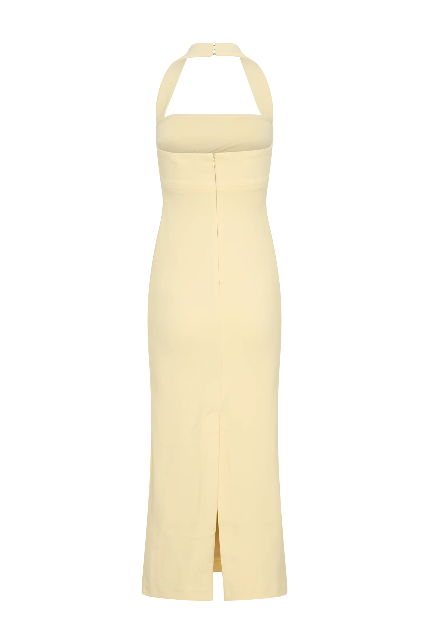 Amelita Suiting Halter Midi Dress Pale Lemon