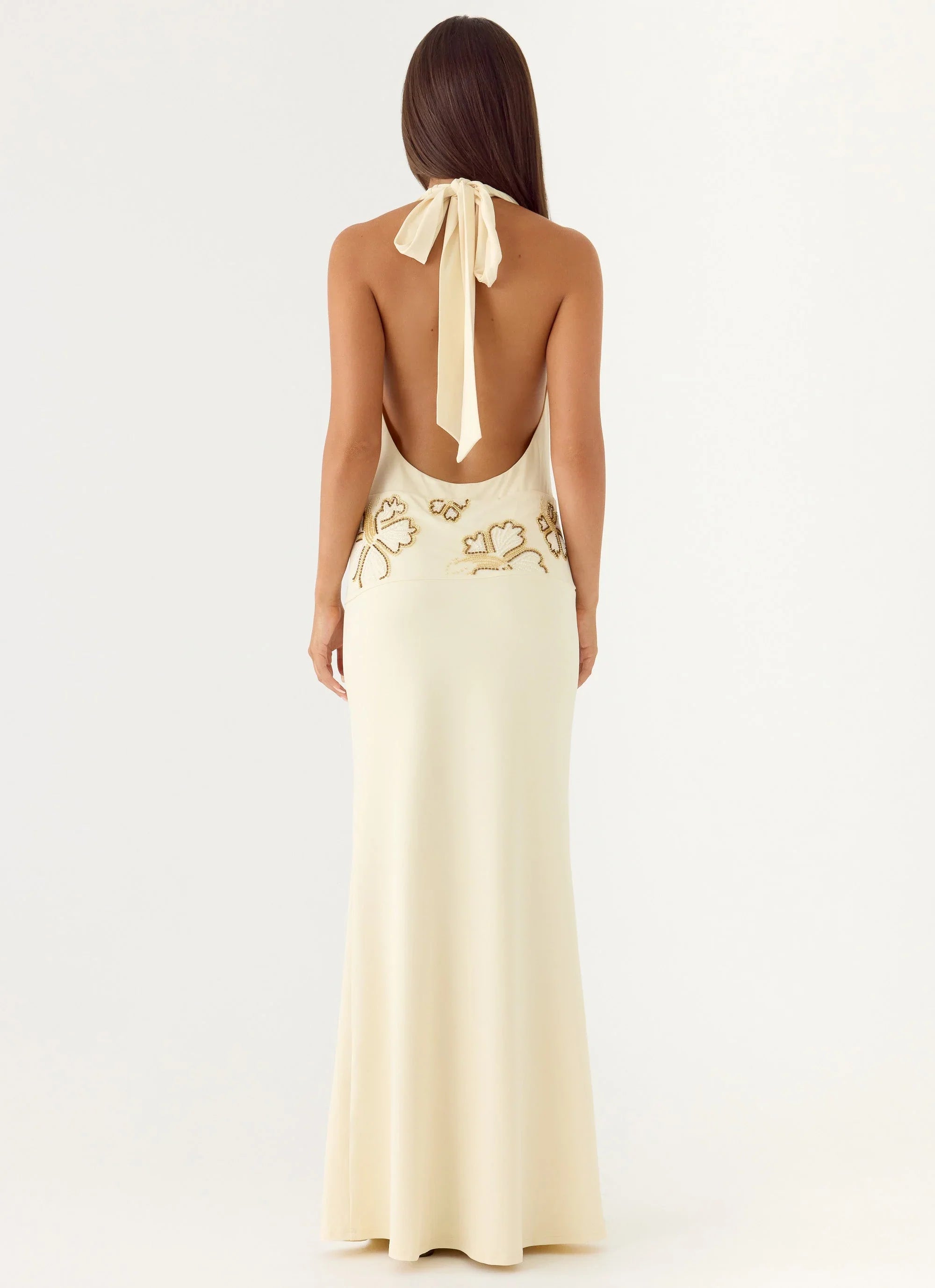 Sandrine Beaded Maxi Dress Yellow