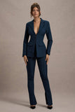 Wonder Woman Navy High Waist Tailored Trousers With Hem Split