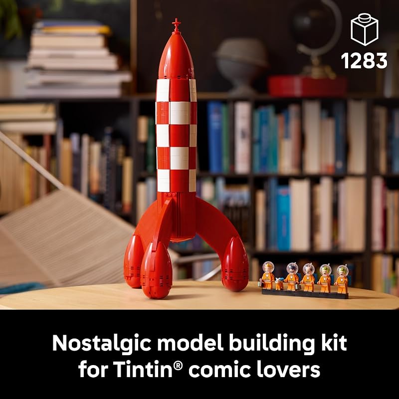 LEGO Ideas Tintin Moon Rocket Building Set for Adults Ages 18 Collectible Kit for Fans Bedroom or Home Office Decor Gifts for Comic Lovers 21367