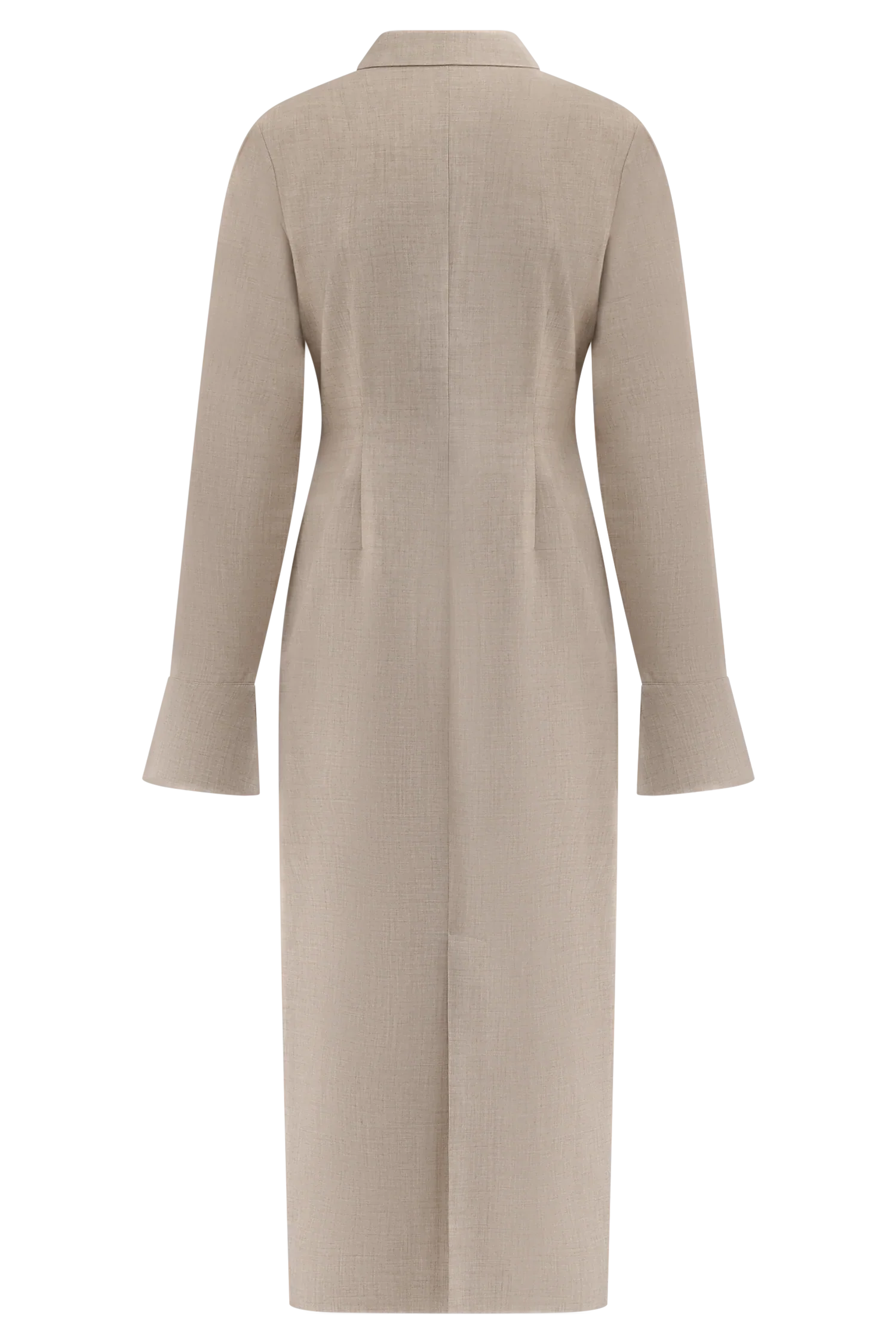 Dorian Fitted Shirt Midi Dress Wheat Marle