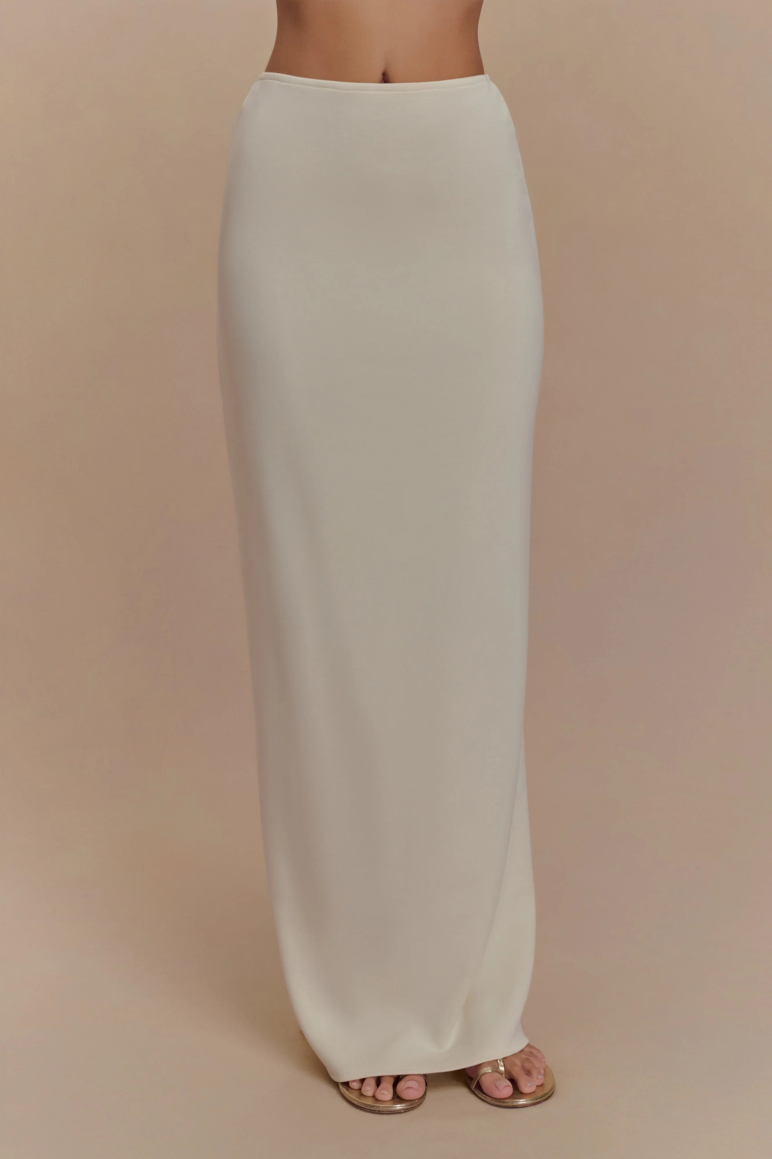 Eris Scuba Jersey Maxi Skirt Ivory