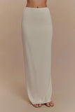 Eris Scuba Jersey Maxi Skirt Ivory