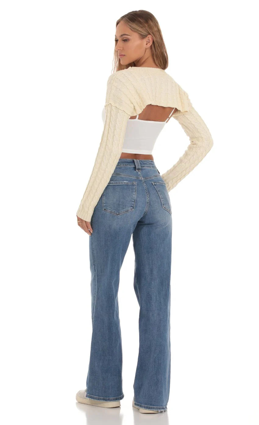 Crop Knit Top in Cream