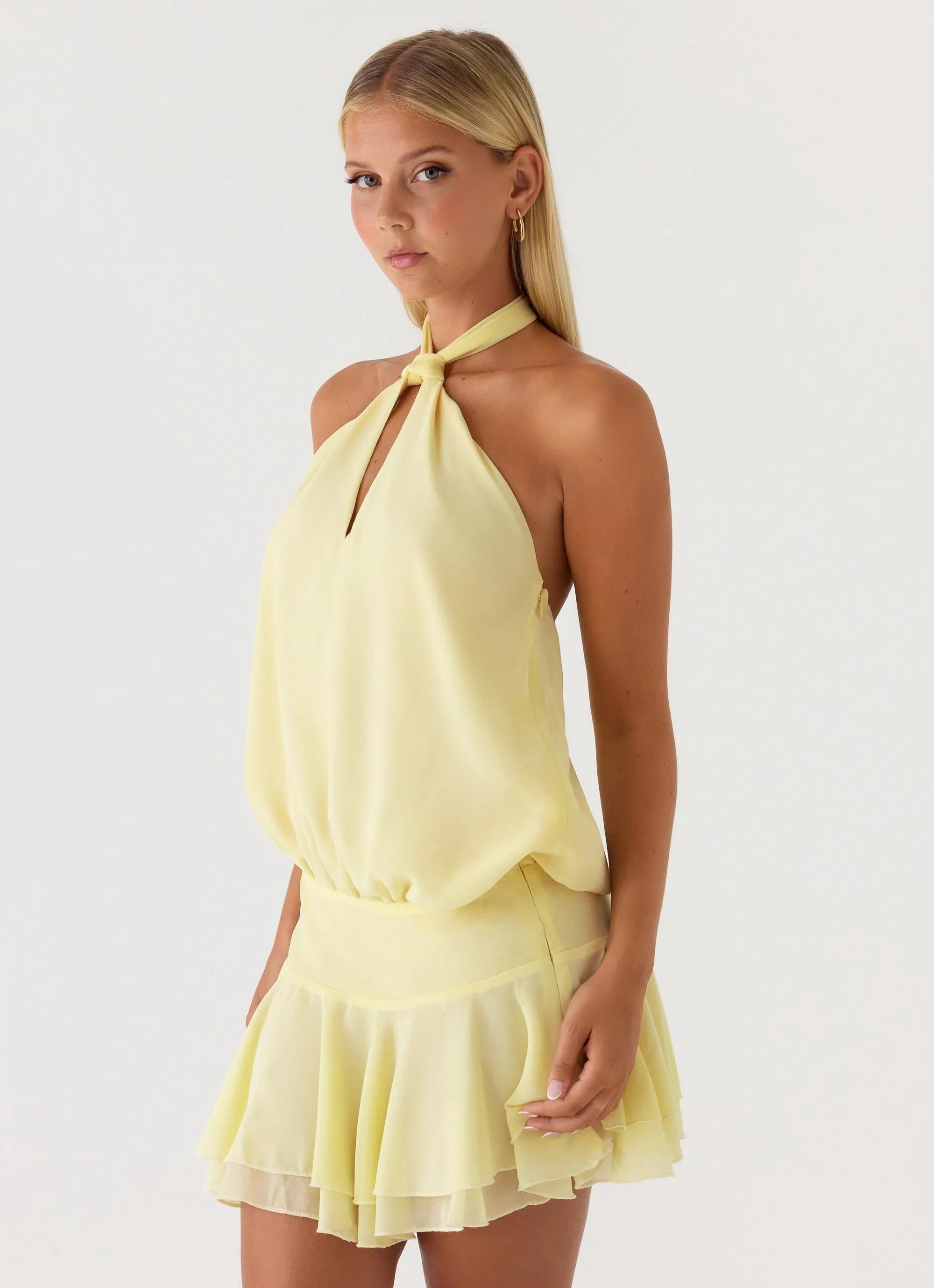 Beginning Mini Dress Butter Yellow