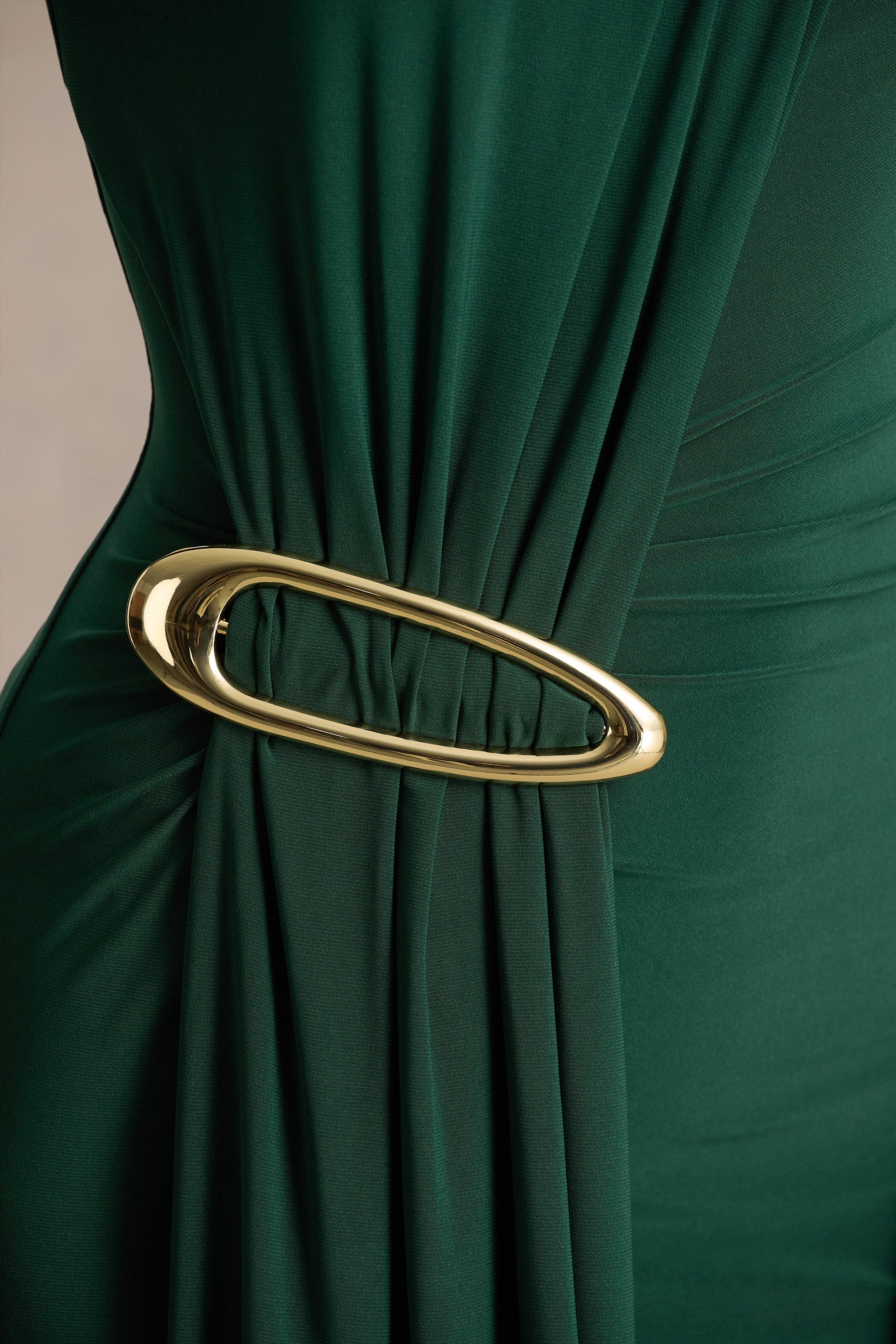 Zadie Teal High Neck Maxi Dress With Gathered Detail