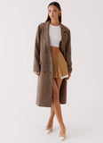 Since Way Back Longline Coat Brown