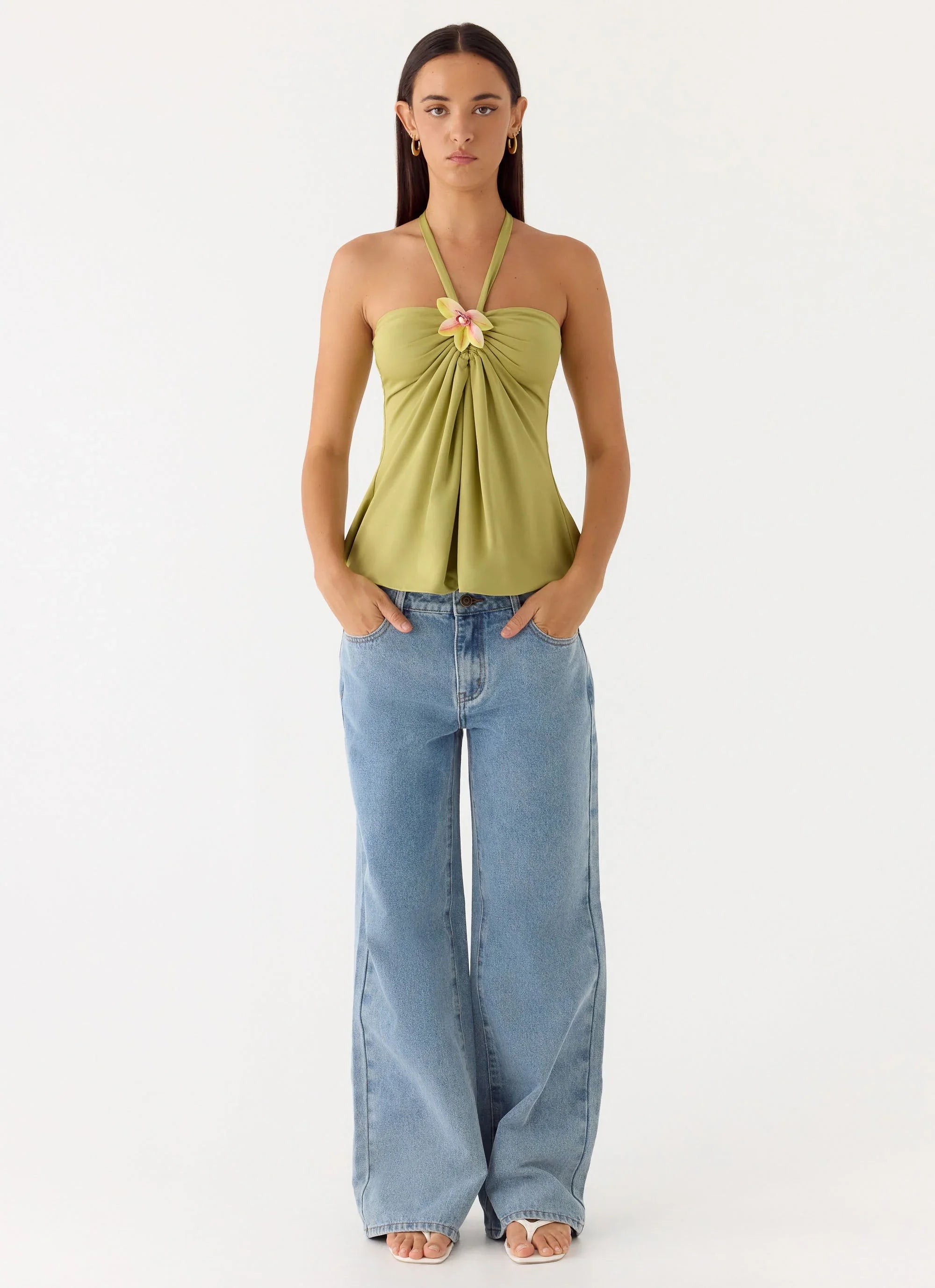 Aesha Low Rise Denim Jeans Light Denim