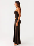 Luara Cut Out Maxi Dress Chocolate