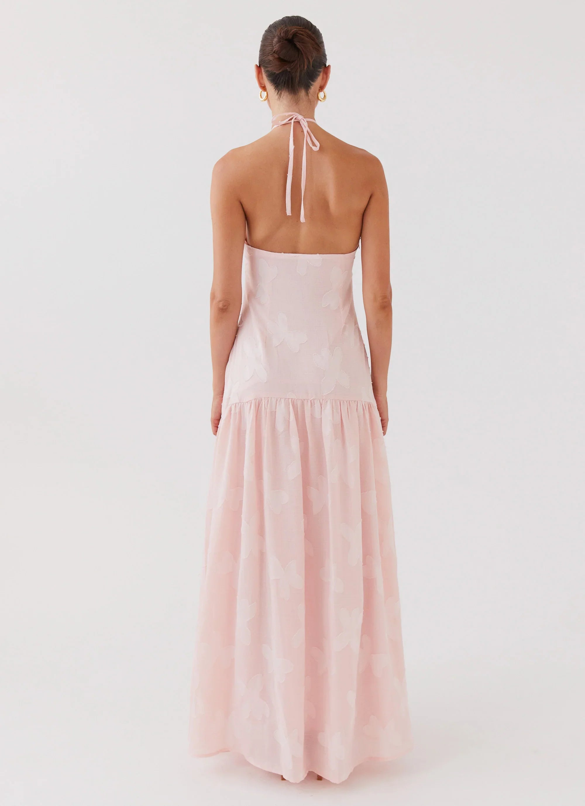 Blushed Cross Neckline Maxi Dress Pink Petal
