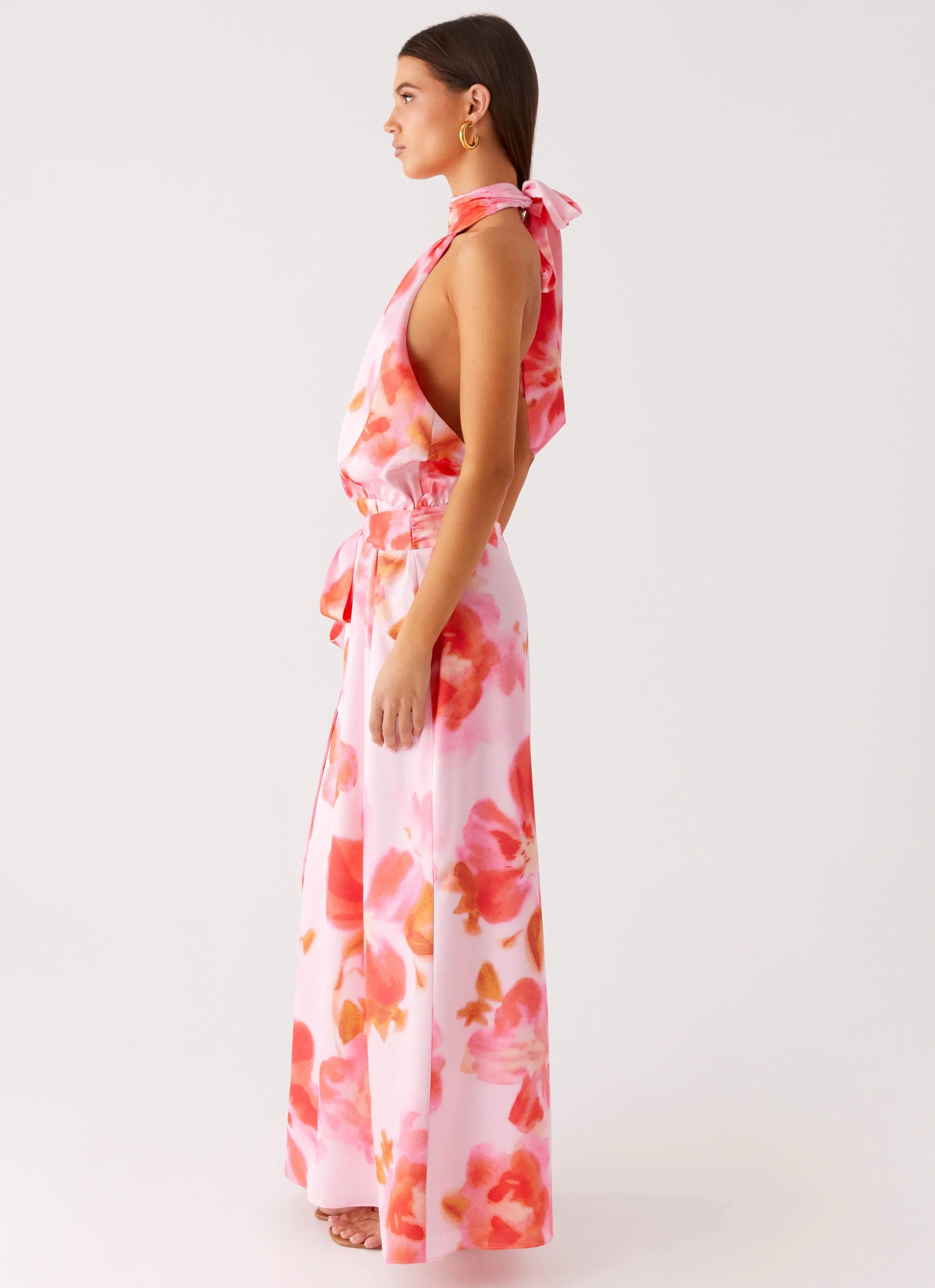 Diablo Backless Maxi Dress Blushing Blossom