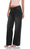 Mid Rise Baggy Jeans in Black