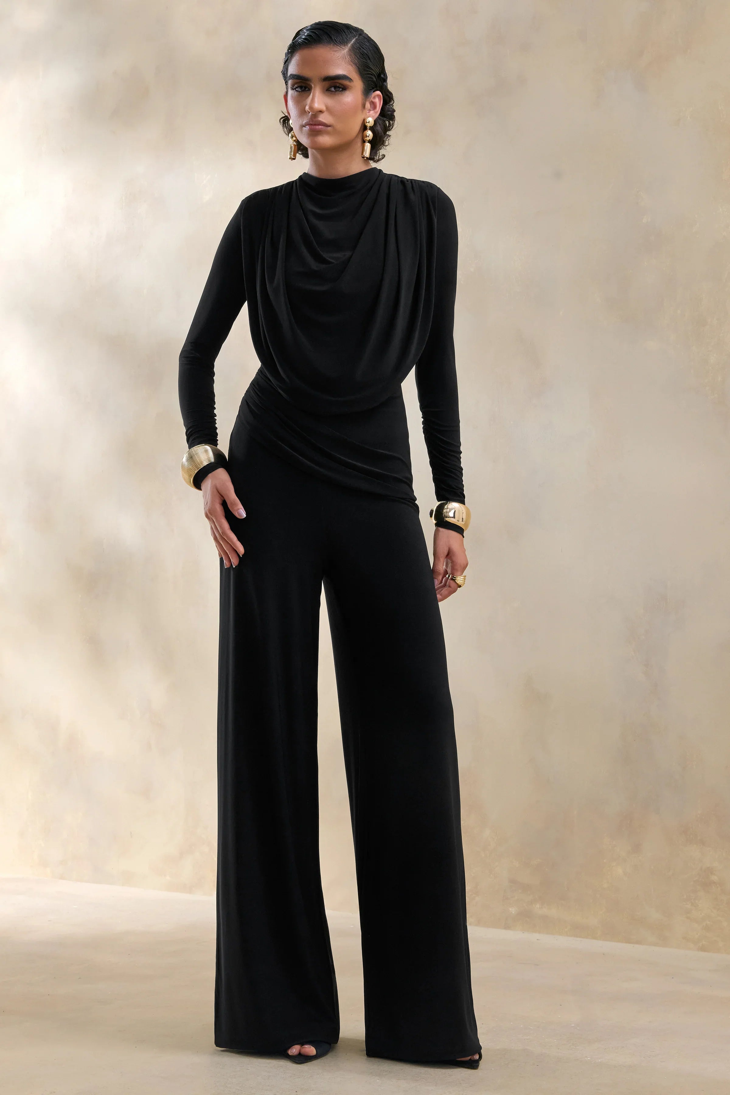 Safirra Black Wide Leg Trouser