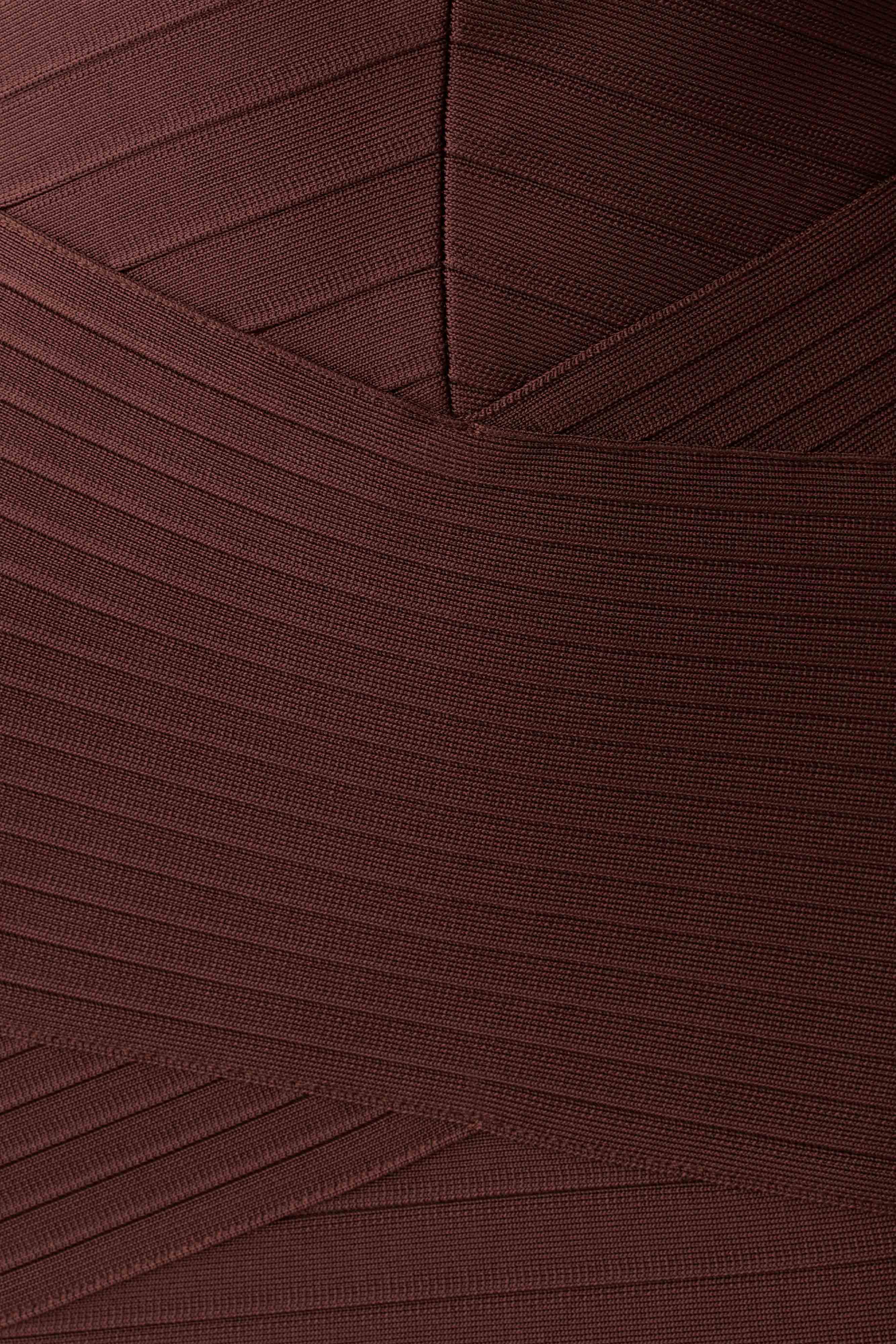 Maison Bandage Knit Mini Dress Chocolate