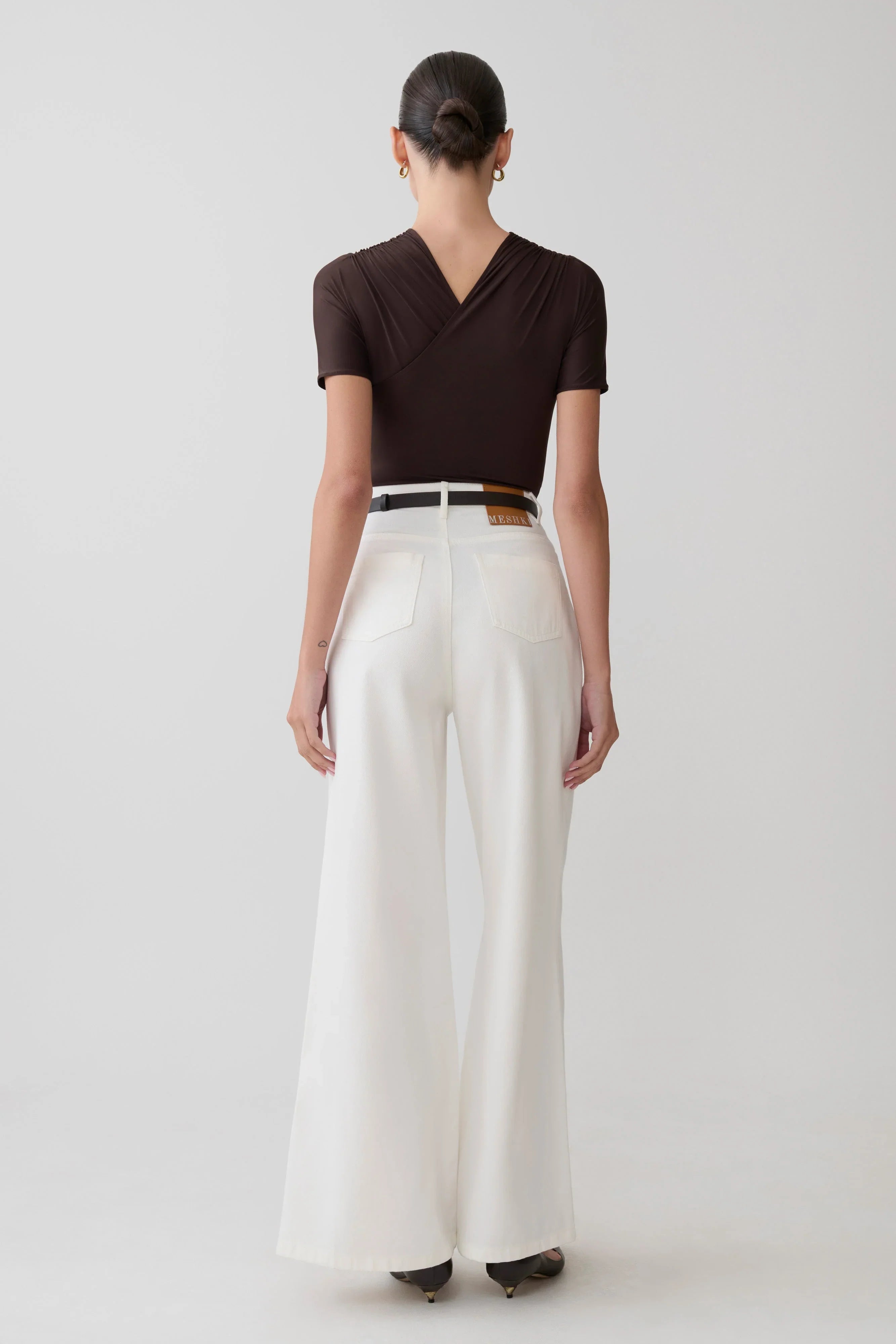 Shae Wide Leg Denim Jeans White