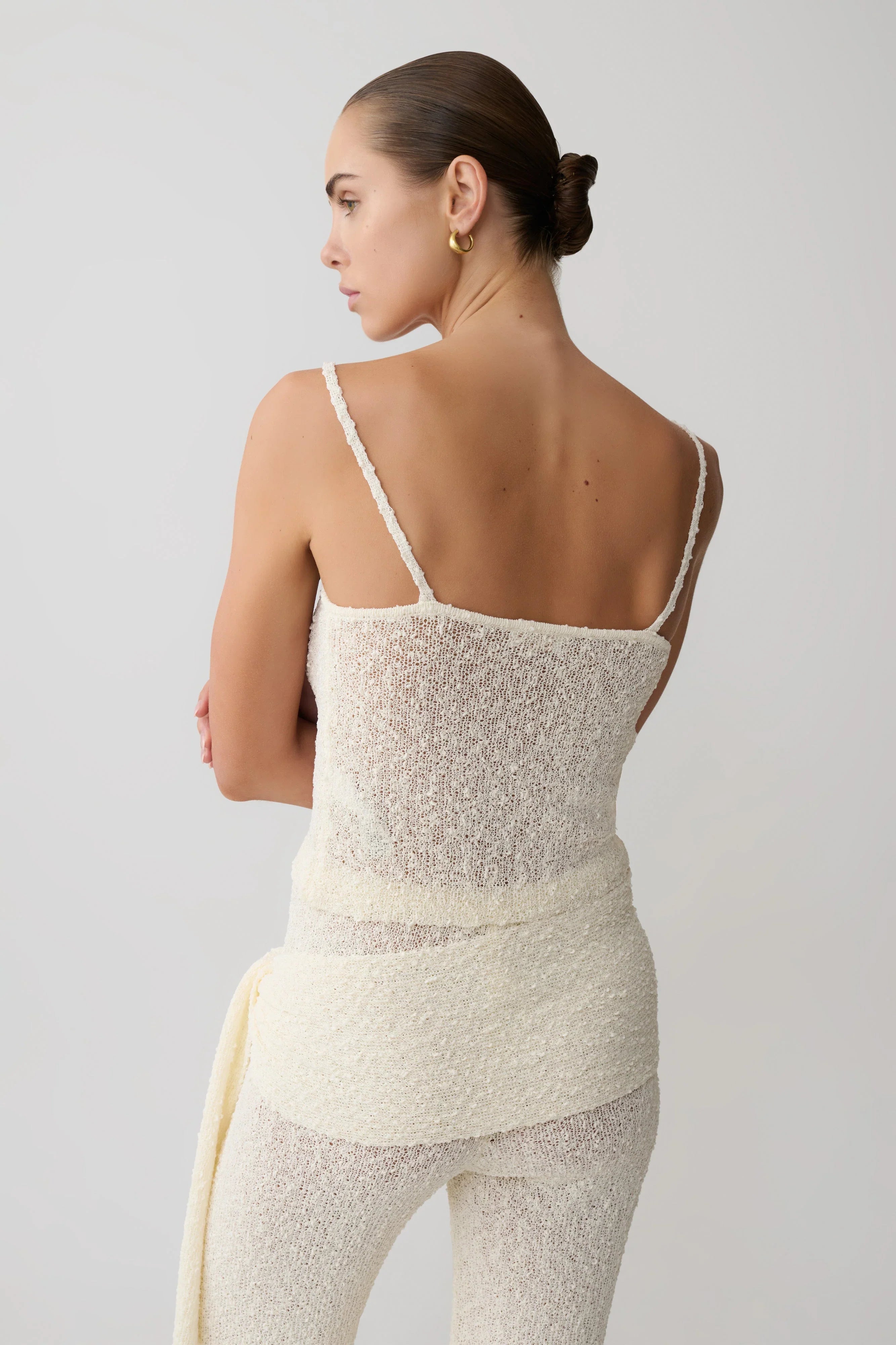 Mattais Boucle Knit Top Ivory