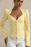 Olympia Lemon Sweetheart Neck Tailored Top