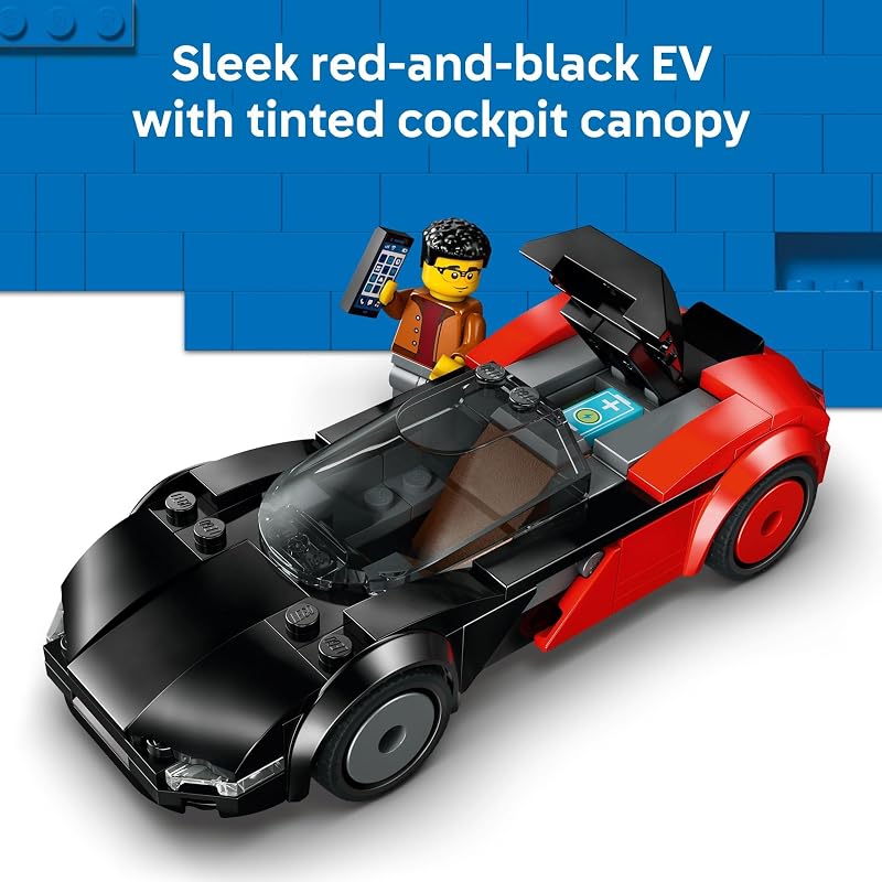 LEGO City EV Supercar Building Toy for Kids Pretend Play Set for Boys Girls Ages 5 Sports Car Toy W Driver Minifigure Gift Idea for Birthdays 60486