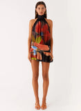 Willow Chiffon Mini Dress Moody Floral