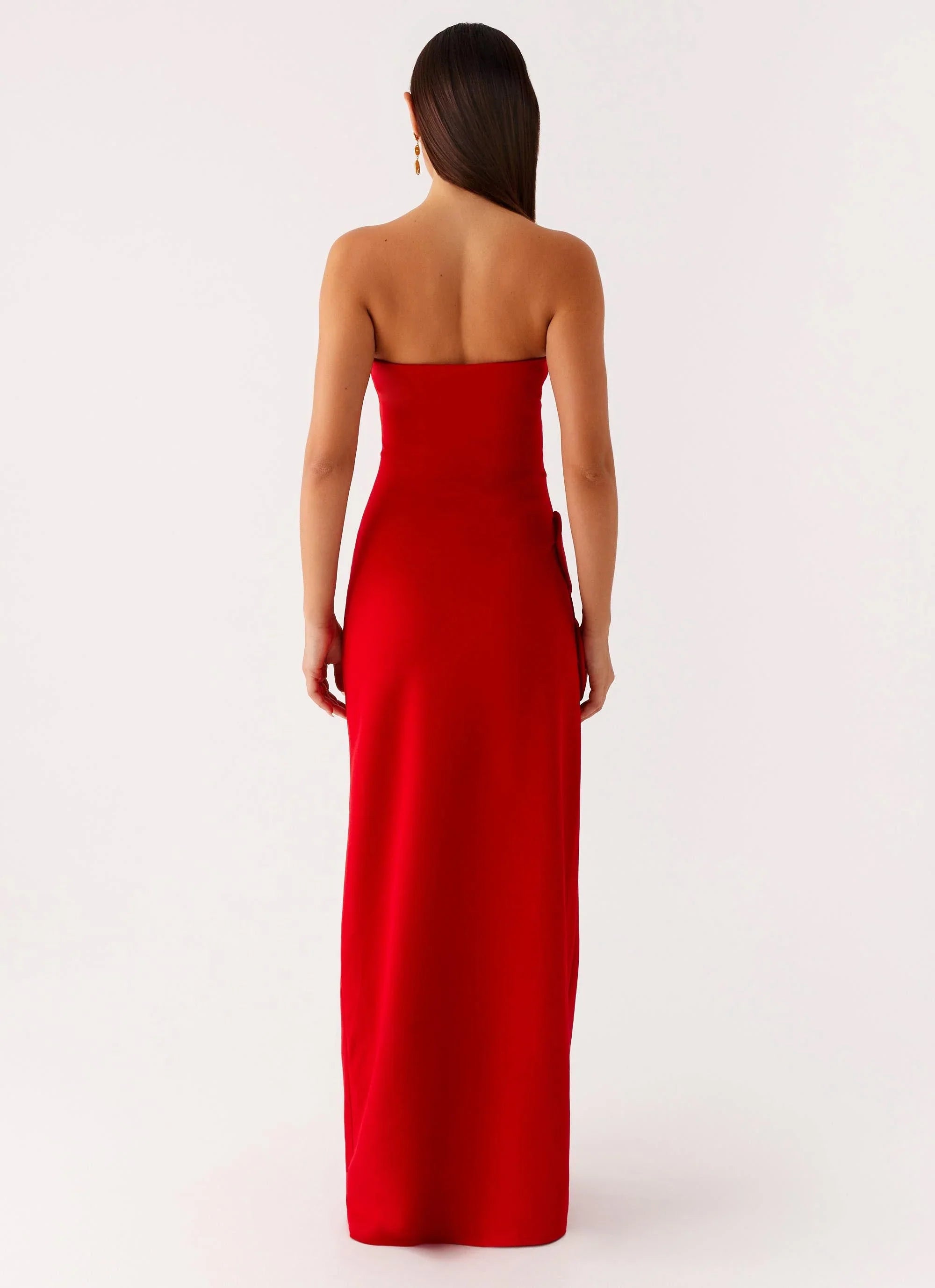 Hilton Strapless Maxi Dress Red