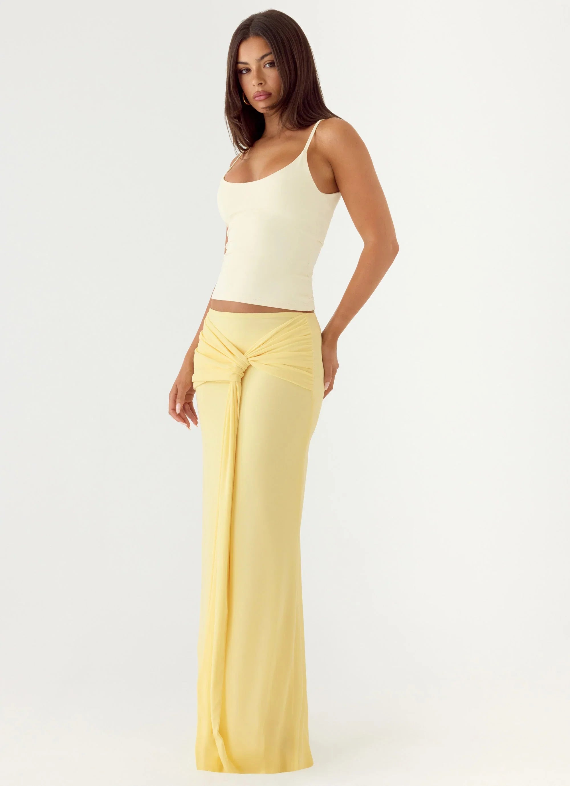 In Destiny Wrap Maxi Skirt Yellow