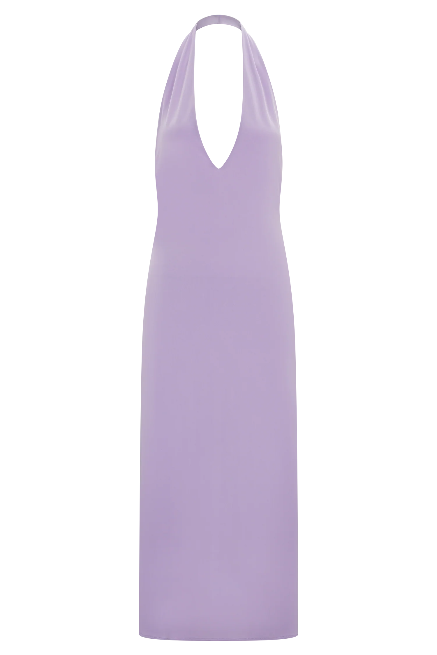 Genie Slinky Halter Midi Dress Lilac