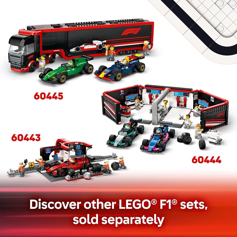LEGO City F1 Driver with McLaren Race Car Toy Model Car Building Toy Kit for Kids Boys and Girls Ages 6 F1 Collectible for Fans with a Driver Minifigure Gift Idea for Birthdays 60442