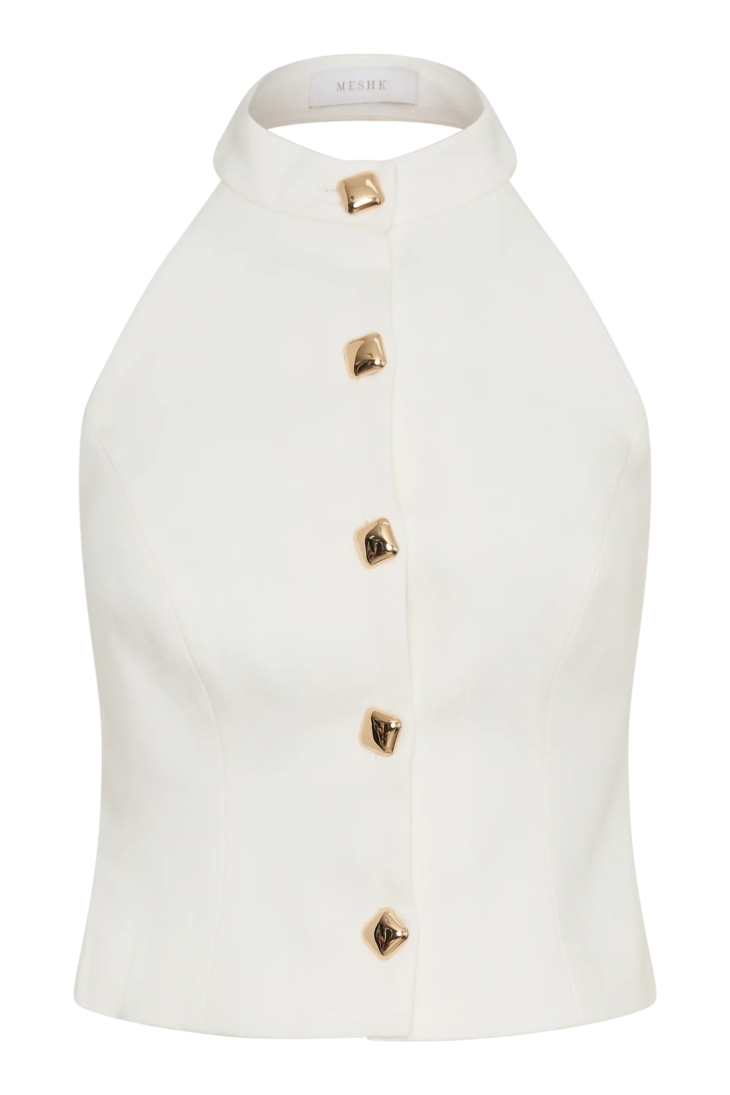 Tiara Halter Neck Suiting Top White