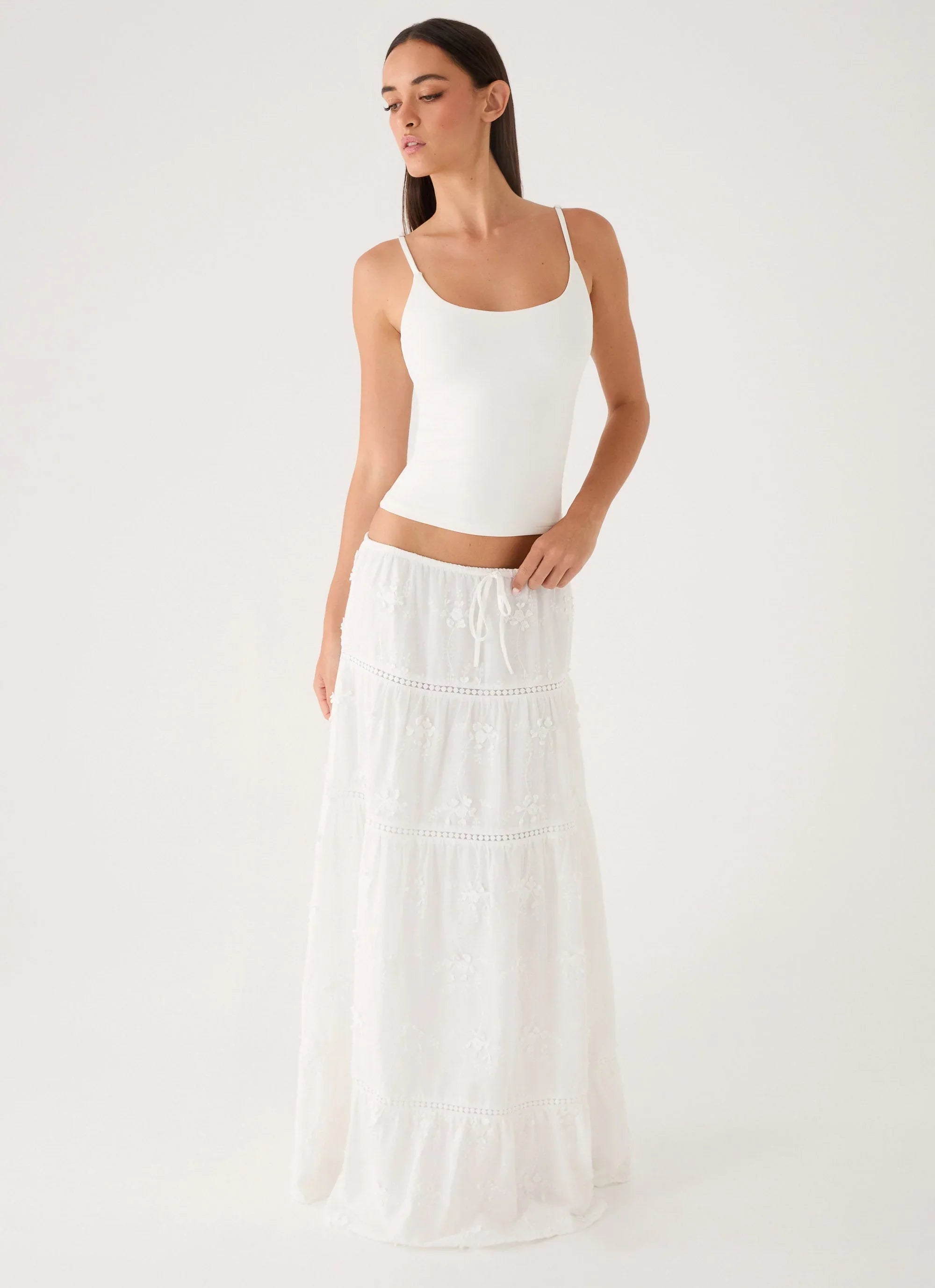 Yours To Keep Maxi Skirt White