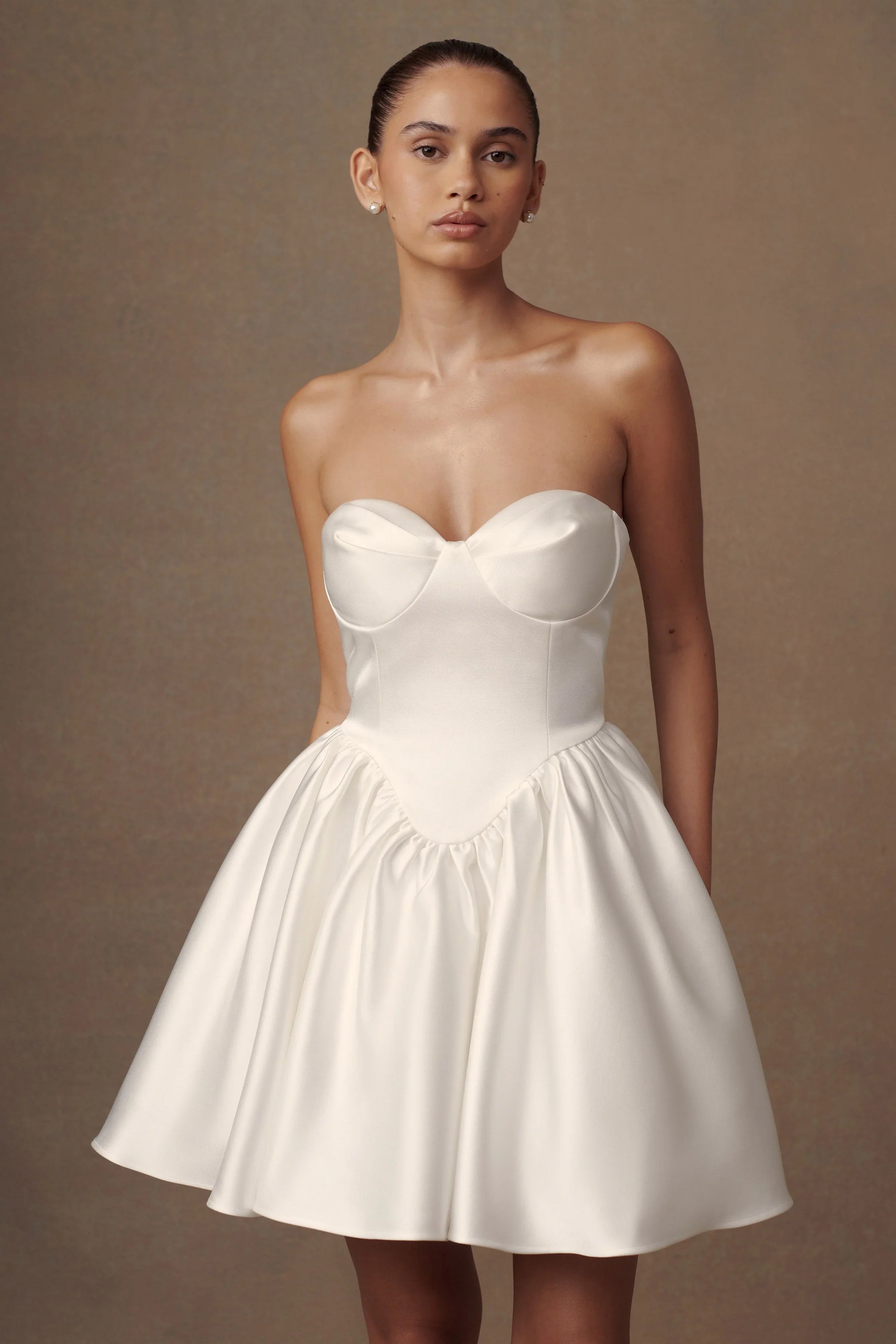 Hollie Structured Corset Mini Dress White
