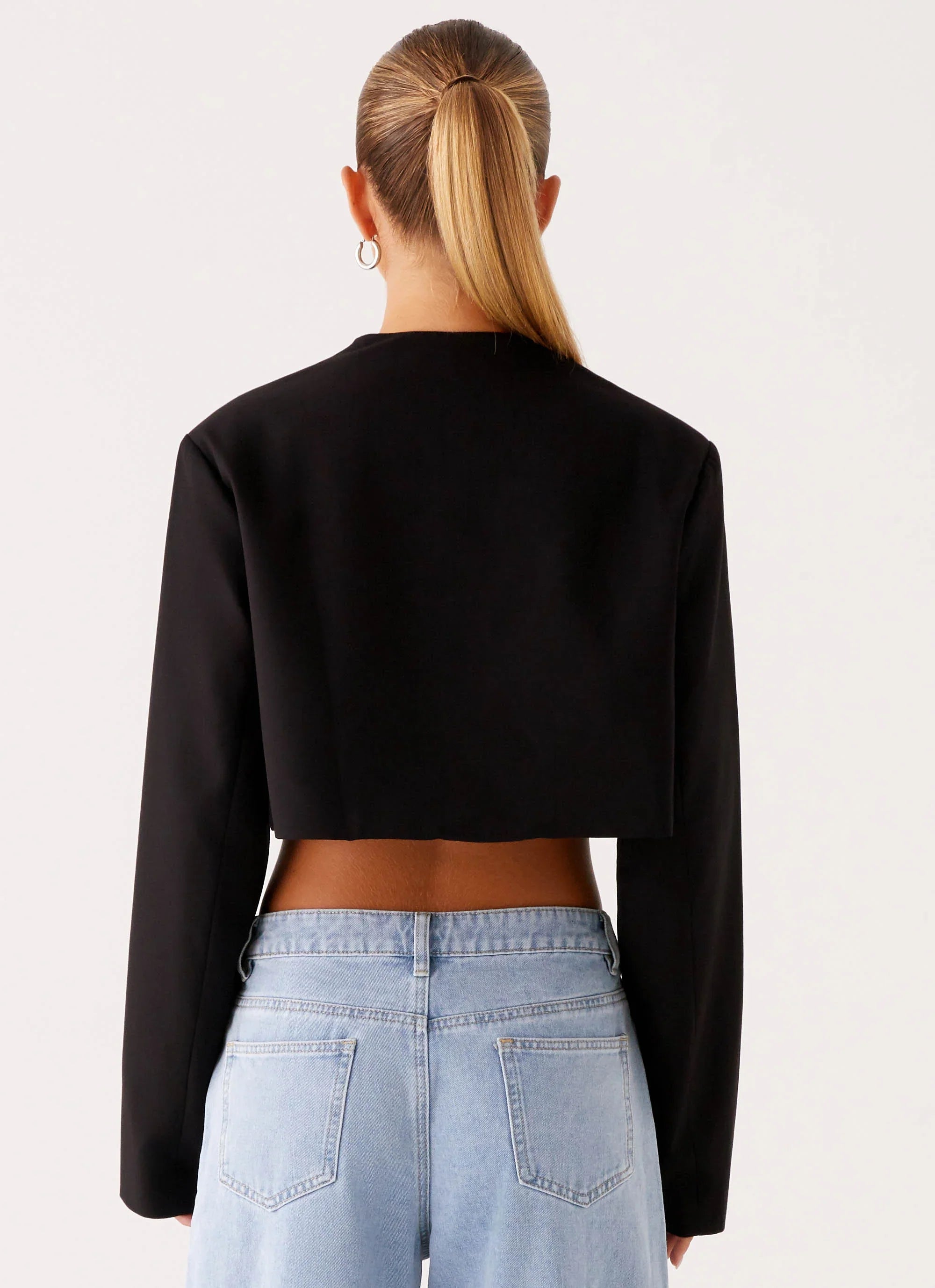 Giana Cropped Blazer Black