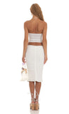 Mesh Ruched Two Piece Set in White