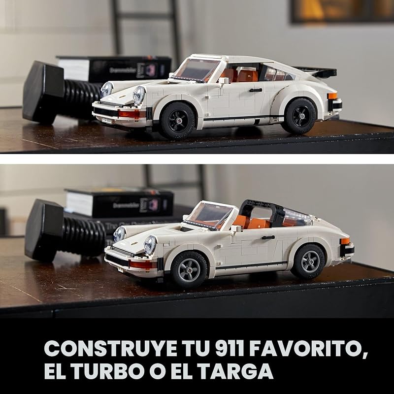 LEGO Icons Porsche 911 10295 Juego de construcción Turbo Targa coleccionable kit de modelo de coche de carreras Porsche 2 en 1 para adultos y adolescentes idea de regalo