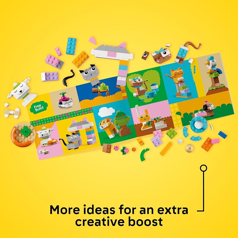 LEGO Classic Creative Pets Building Brick Animals Toy Kids Build a Dog Cat Rabbit Hamster and Bird Gift for Animal Loving Boys and Girls Aged 5 and Up Great Build Together Toy 11034