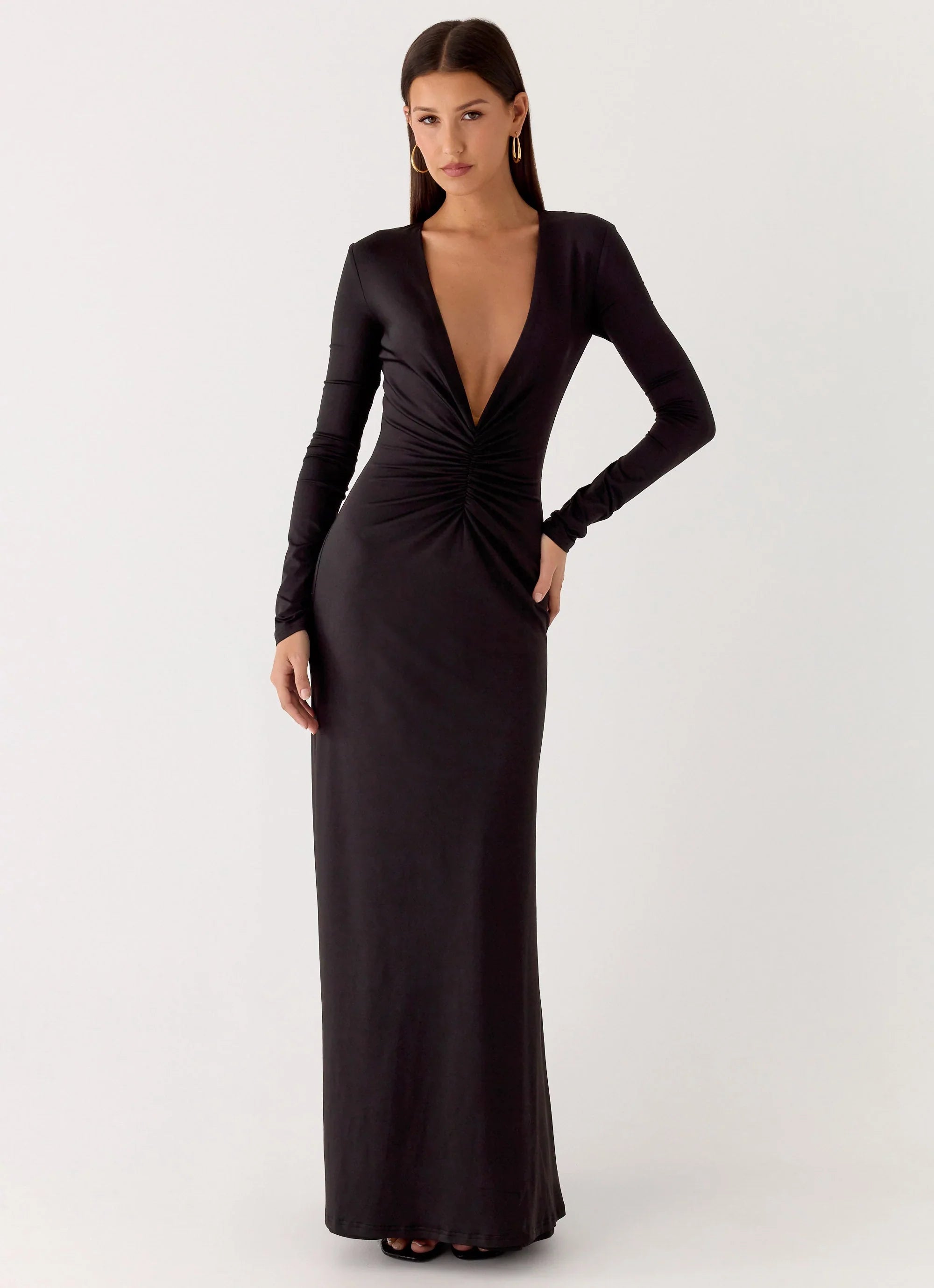 Palm Haze Maxi Dress Black