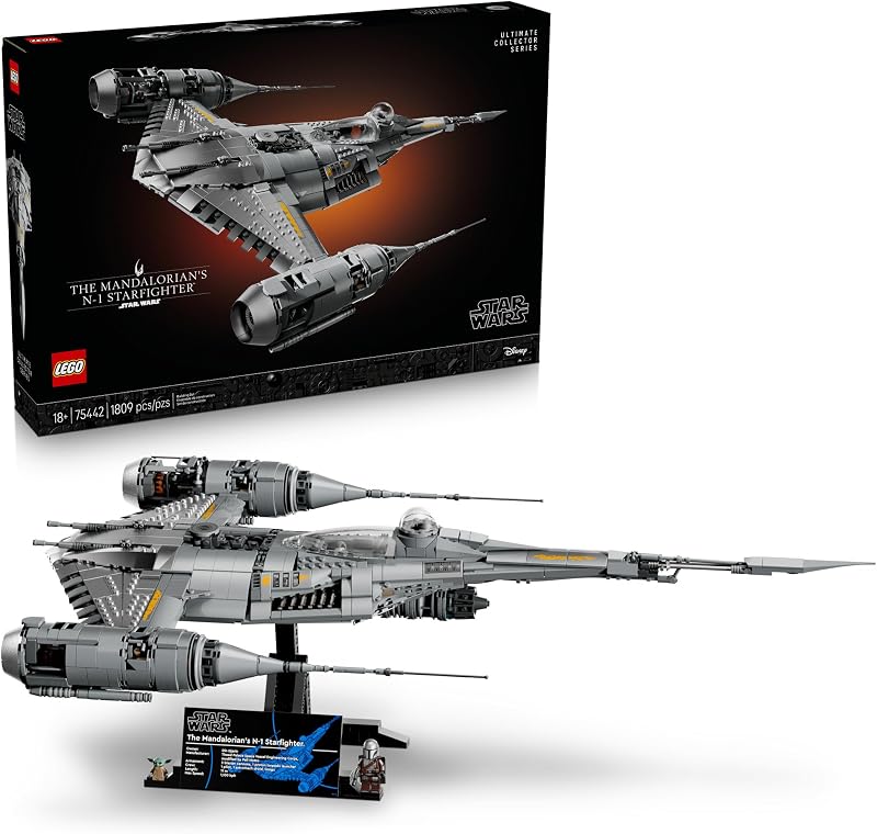 LEGO Star Wars The Mandalorians N 1 Starfighter 75442 Collectible Building Set for Adults Ages 18 Movie Display for Bedroom or Book Shelf 1809 pieces Gift for Men Women