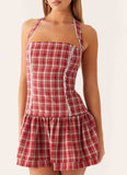 Lotus Dream Mini Dress Ruby Check