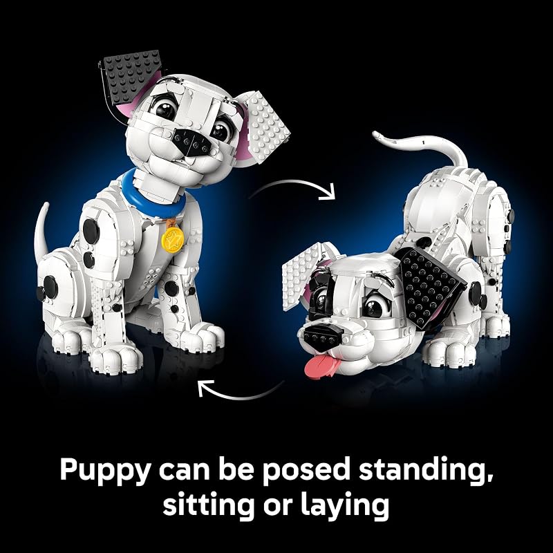 LEGO Disney 101 Dalmatians Puppy Building Set for Adults Collectible DIY Kit for Movie Fans 18 Build Patch Penny Rolly or a Custom Pup Gift Idea for Dog Lovers and Craft Enthusiasts 43269