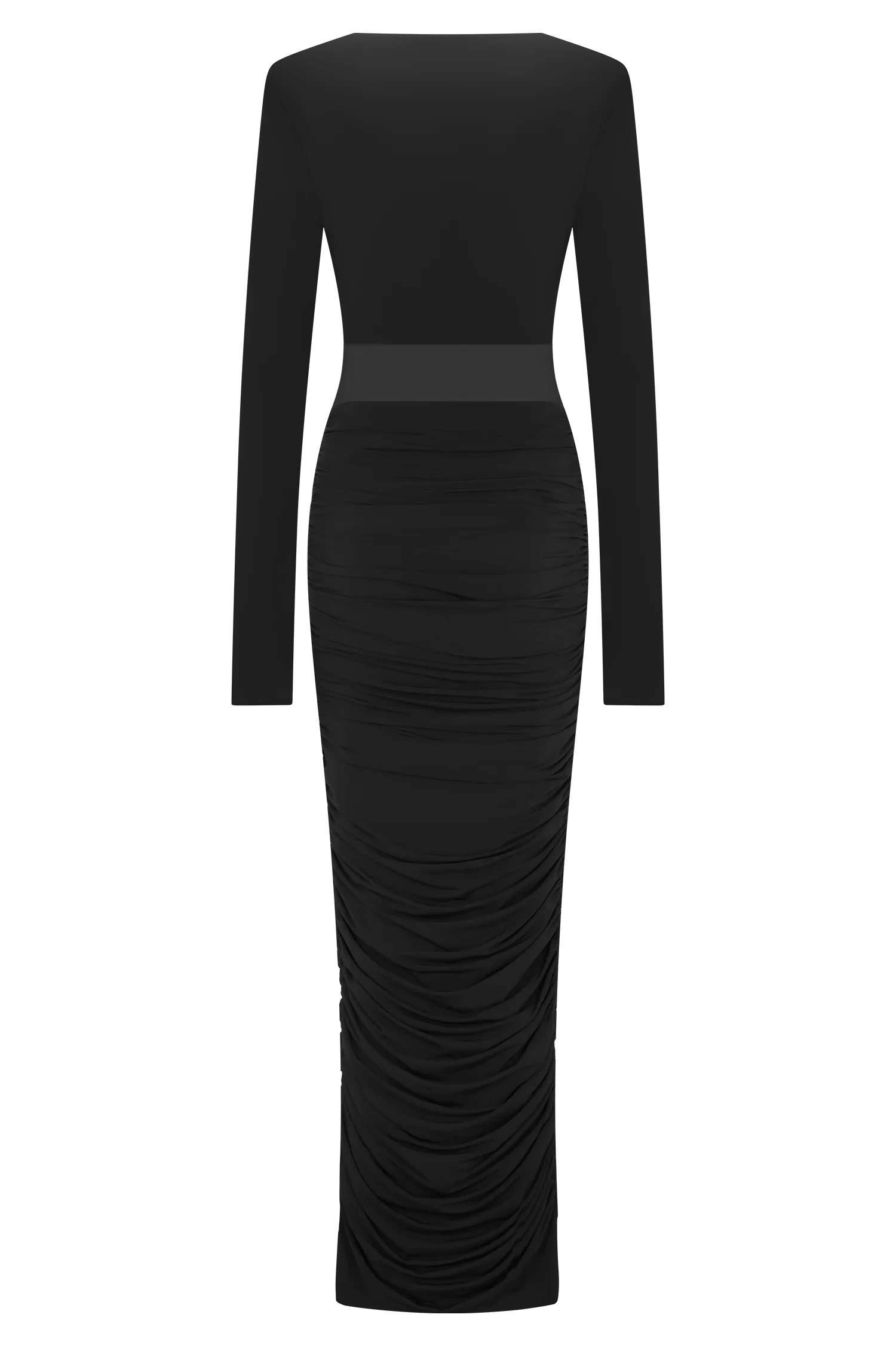 Louanne Slinky Long Sleeve Maxi Dress Black