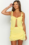 Caspian Yellow Chiffon Mini Skirt