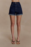 Carlene Cuffed Denim Shorts Indigo Blue