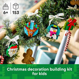 LEGO Christmas Ornament Selection Building Toys Holiday Crafts for Family Kids Boys Girls Ages 6 Hanging Christmas Decorations for Tree 40744